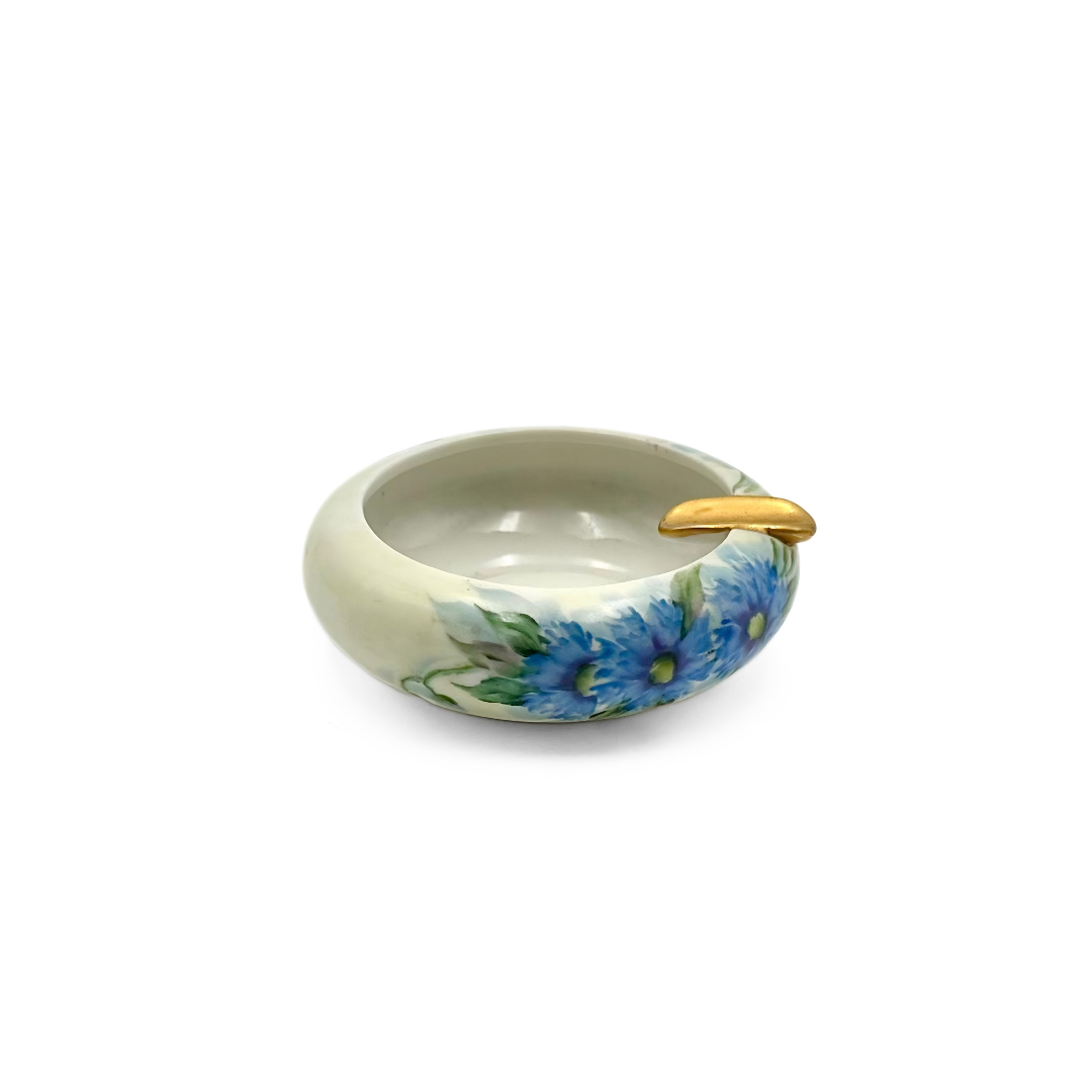 Antique Hand Painted Porcelain Ashtray