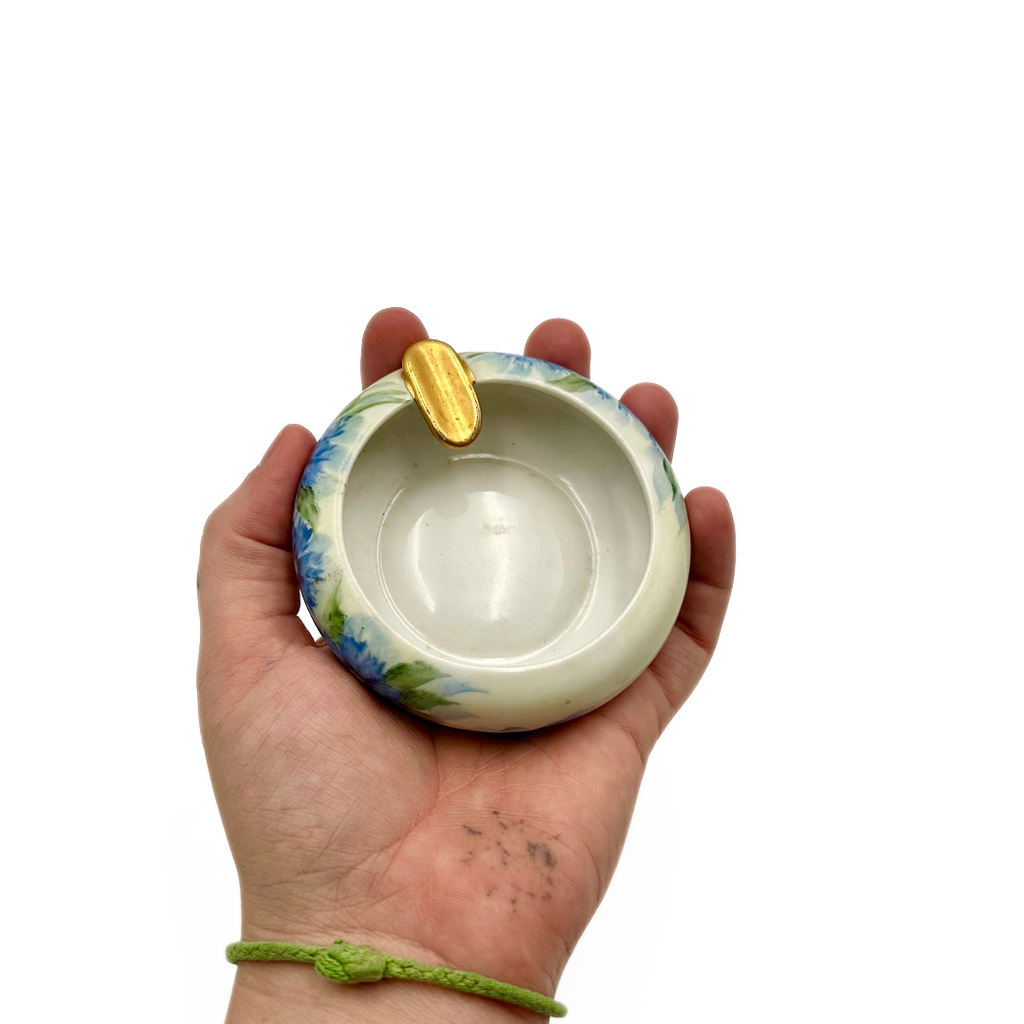 Antique Hand Painted Porcelain Ashtray