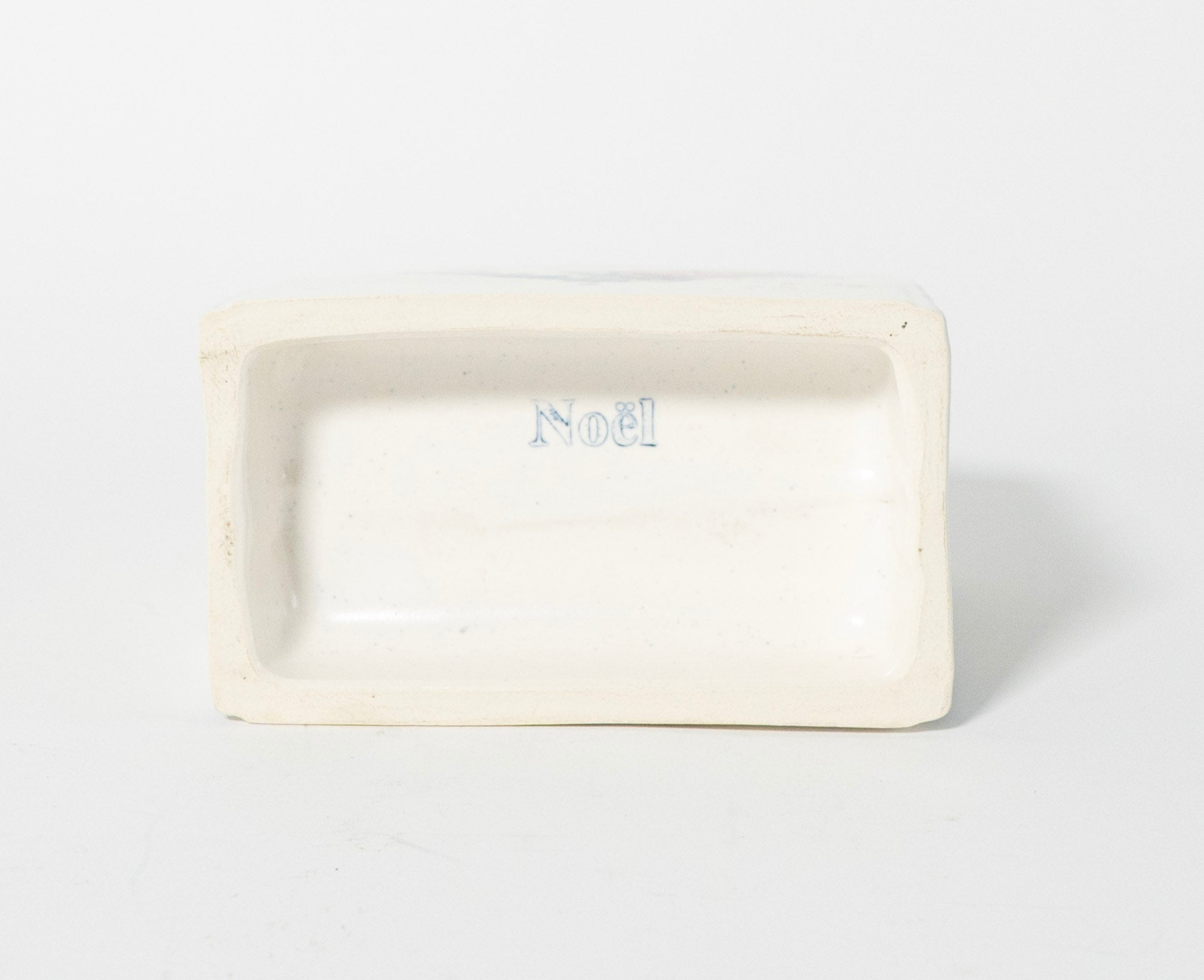 Vintage Ceramic Noël Napkin Holder Folk Art Heart Décor