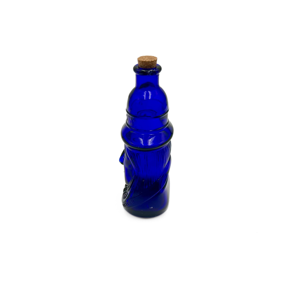 Wheaton NJ Cobalt Blue Glass Pocahontas Figural Bottle with Cork