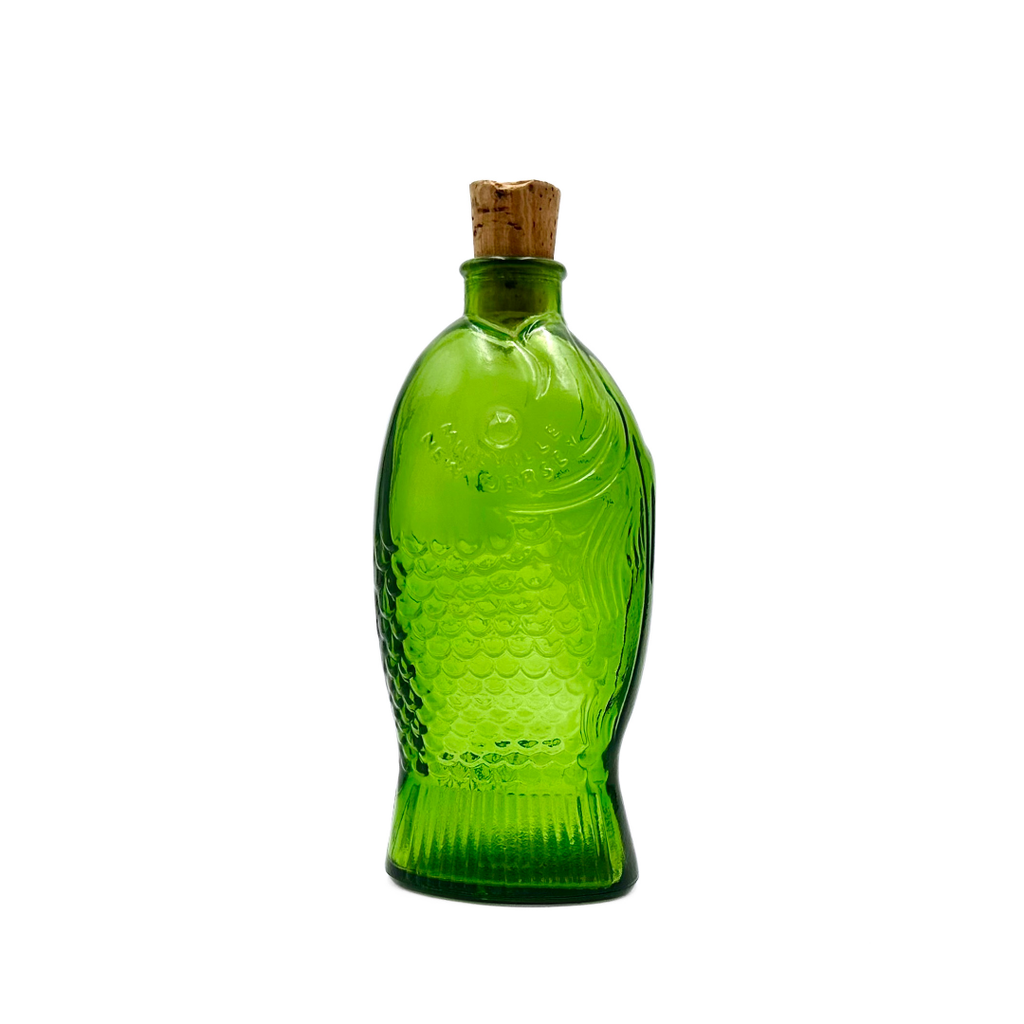 Wheaton NJ Green Glass Dr. Fisch's Bitters Fish Bottle