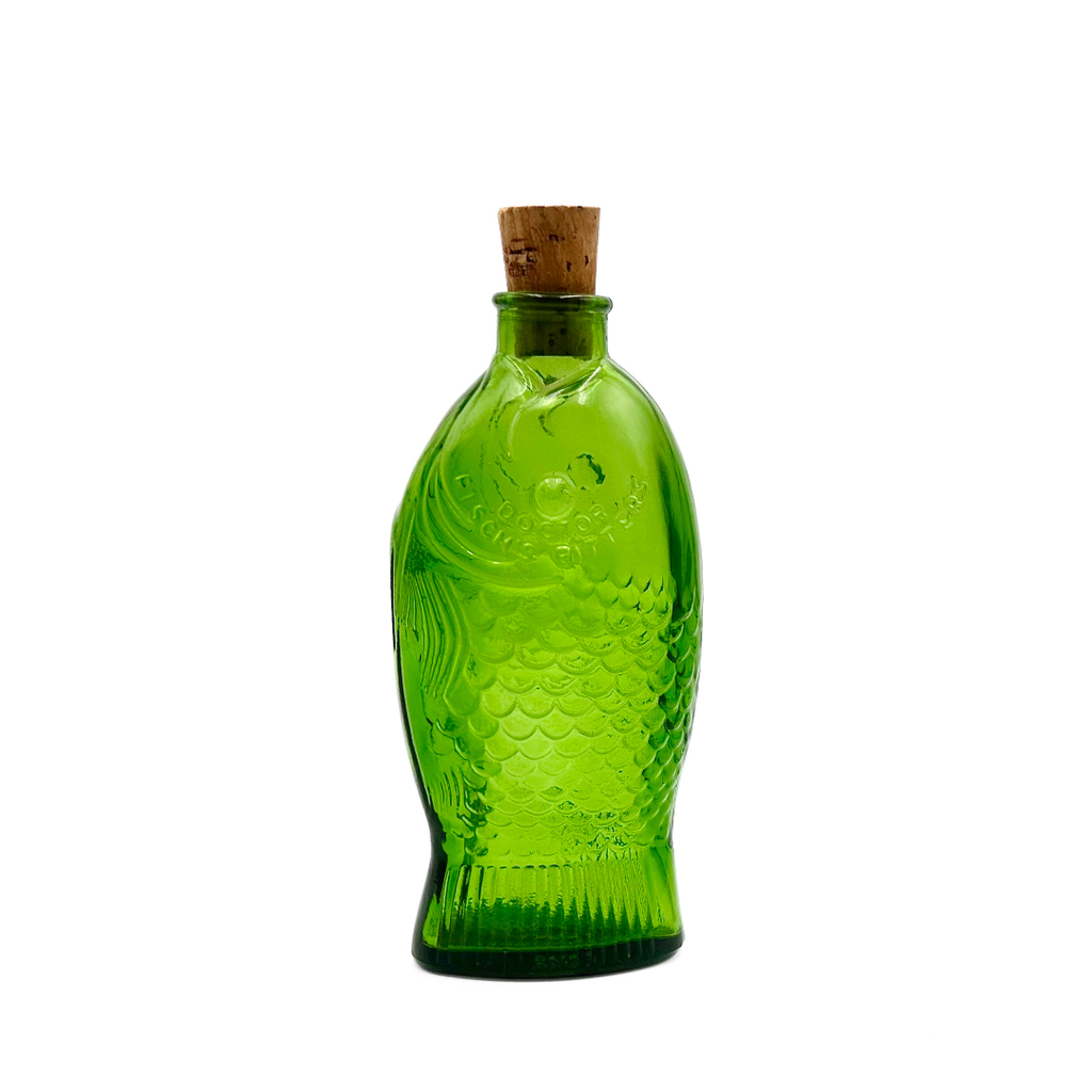 Wheaton NJ Green Glass Dr. Fisch's Bitters Fish Bottle