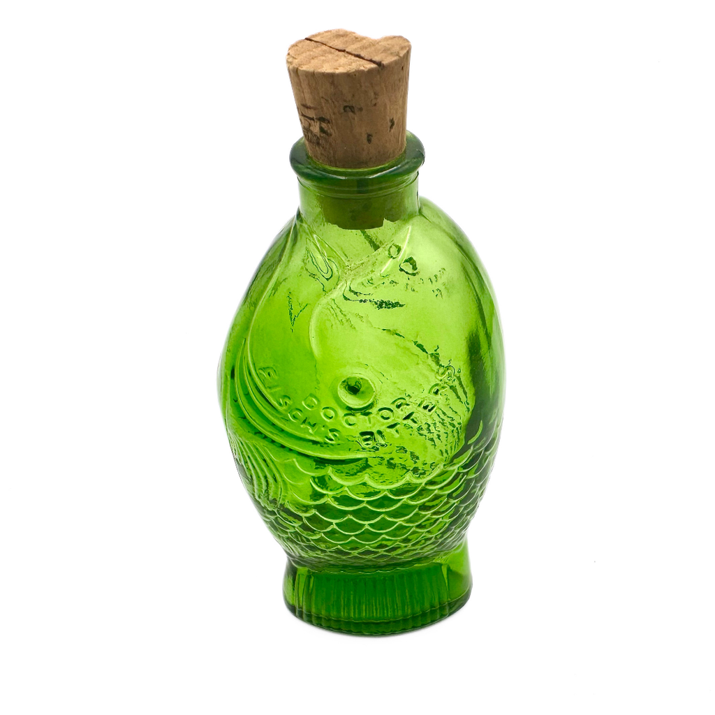 Wheaton NJ Green Glass Dr. Fisch's Bitters Fish Bottle