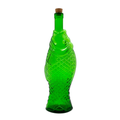 Italian Green Glass Fish Bottle, Fazi Battaglia Pesce