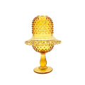 Fenton Amber Hobnail 3-Piece Pedestal Fairy Lamp