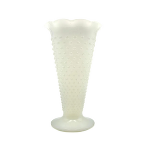 Anchor Hocking Milk Glass Hobnail Trumpet Vase