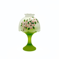 Westmoreland Handpainted Lime Green Satin Glass Fairy Lamp