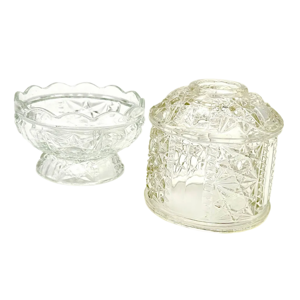 Indiana Glass Co Stars And Bars Clear Fairy Lamp