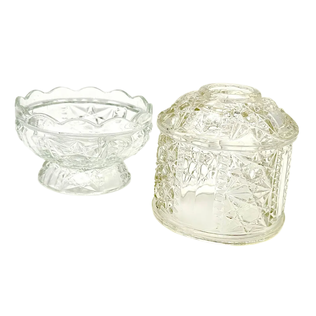 Indiana Glass Co Stars And Bars Clear Fairy Lamp