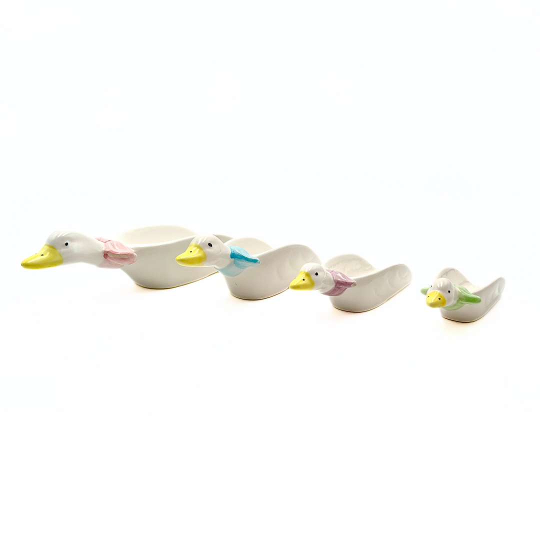 Country Goose Ceramic Measuring Cups Scoops Set of 4