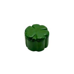 Green Four Leaf Clover Lidded Trinket Box