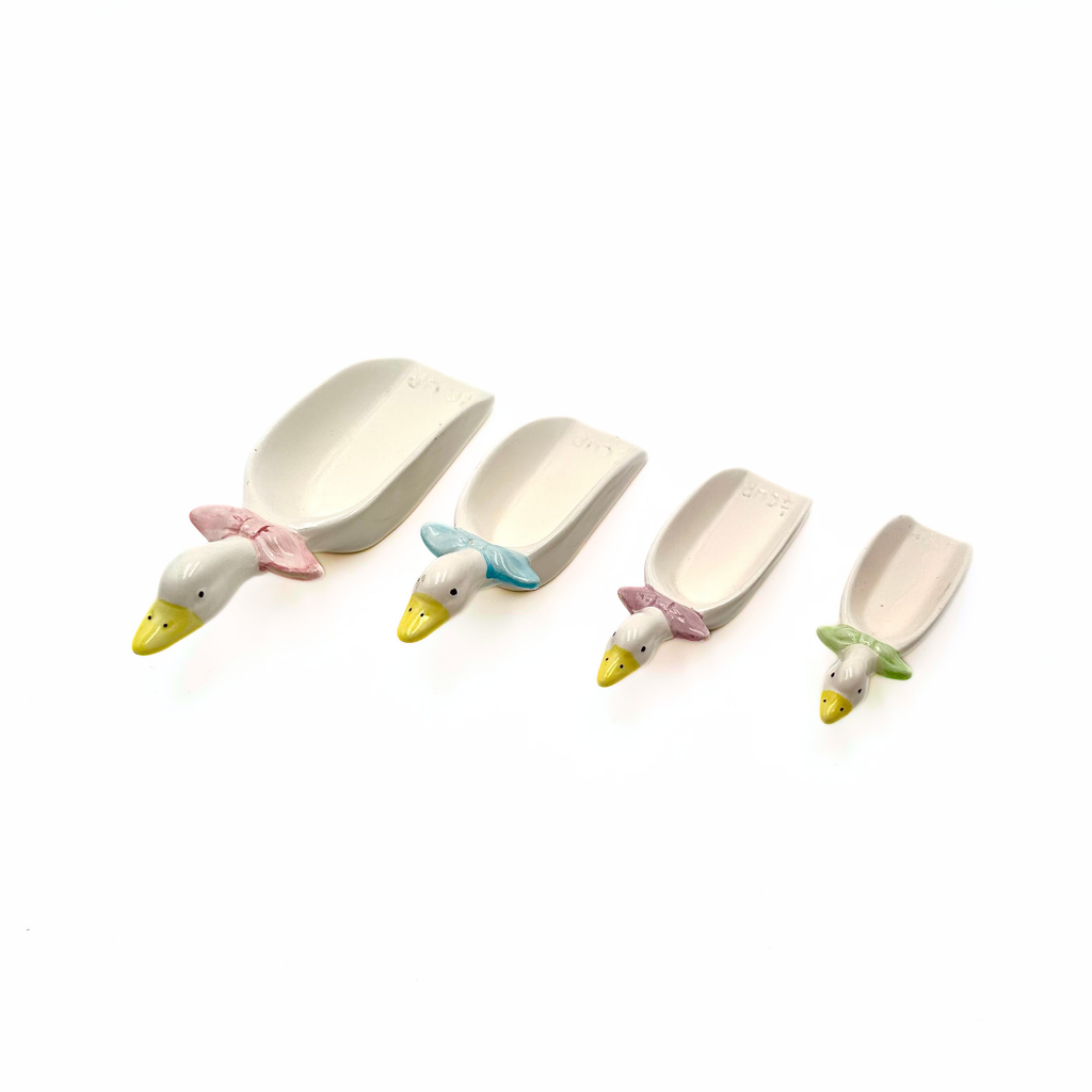 Country Goose Ceramic Measuring Cups Scoops Set of 4