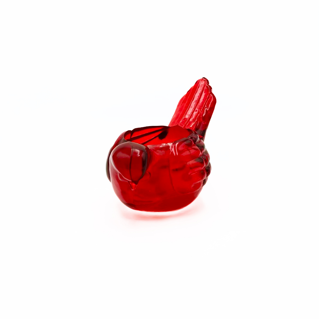 Indiana Glass Ruby Red Bird Candle Holder