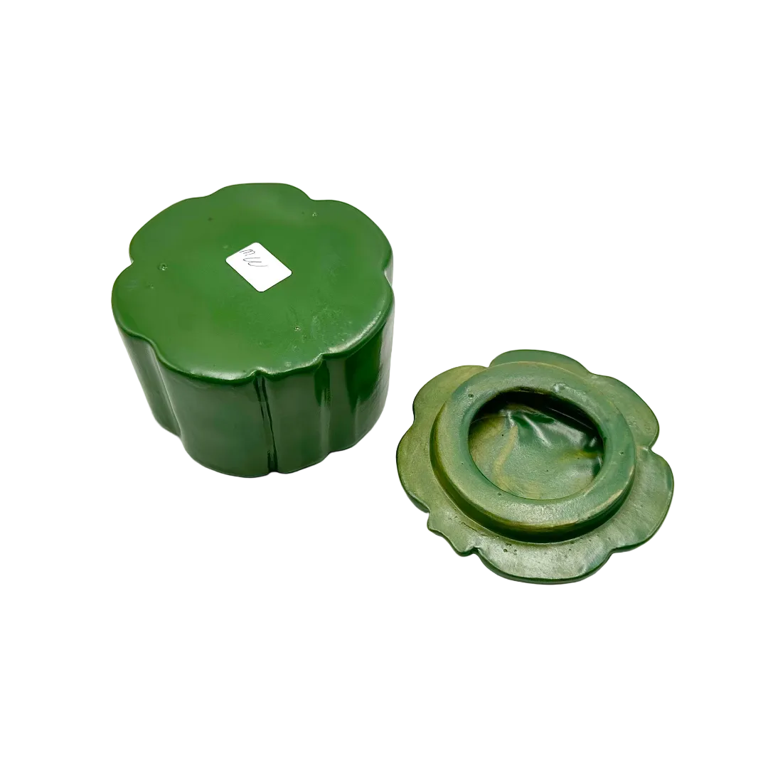 Green Four Leaf Clover Lidded Trinket Box