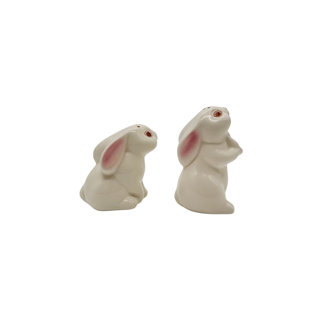 Avon "Bunny Mates" Hand-Painted Ceramic Salt & Pepper Shakers with Original Box