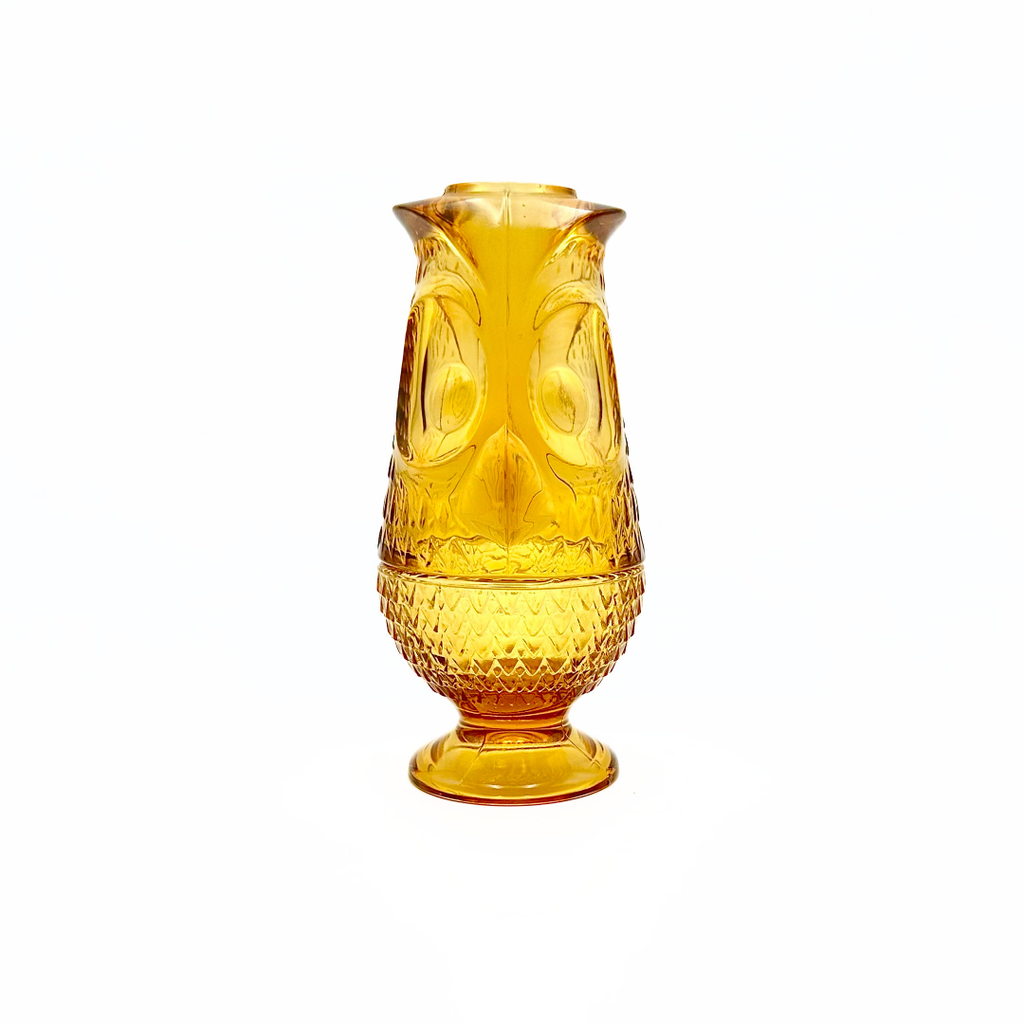 Viking Glass Amber "Glimmer Owl" Fairy Lamp