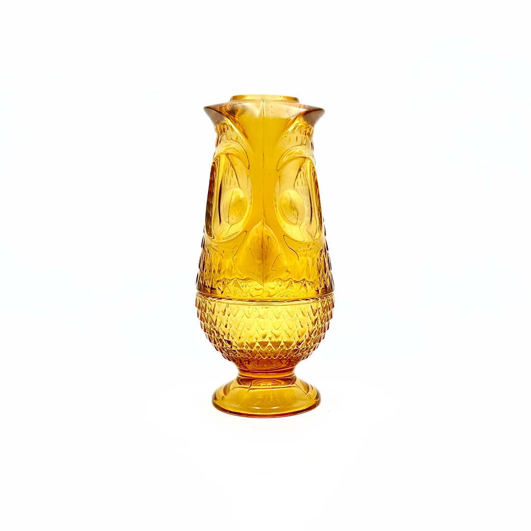 Viking Glass Amber "Glimmer Owl" Fairy Lamp