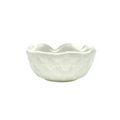 Indiana Glass Milk Glass Duette Pattern Ruffled Rose Bowl Candy Dish