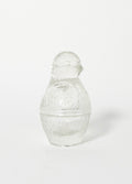Vintage Clear Glass Bird Trinket jar