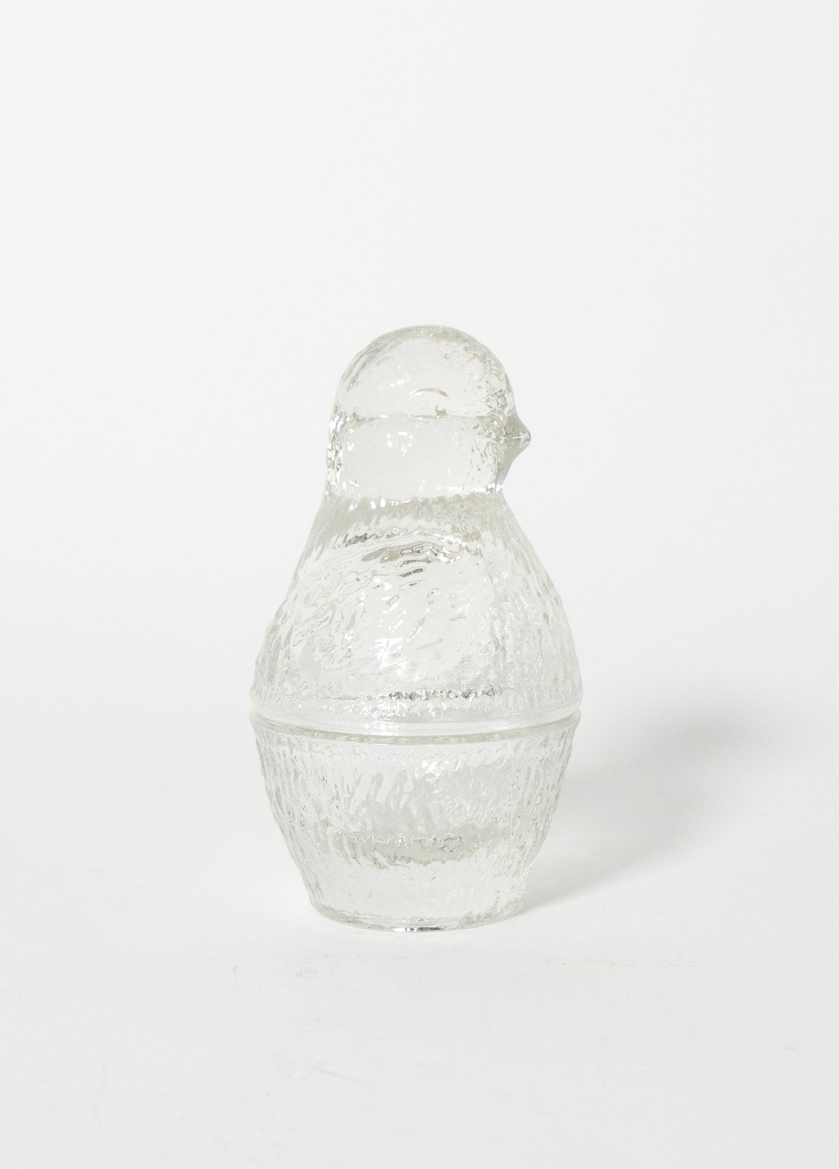 Vintage Clear Glass Bird Trinket jar