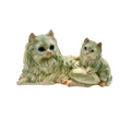 Japan Ceramic Persian Cat and Kitten Figurine