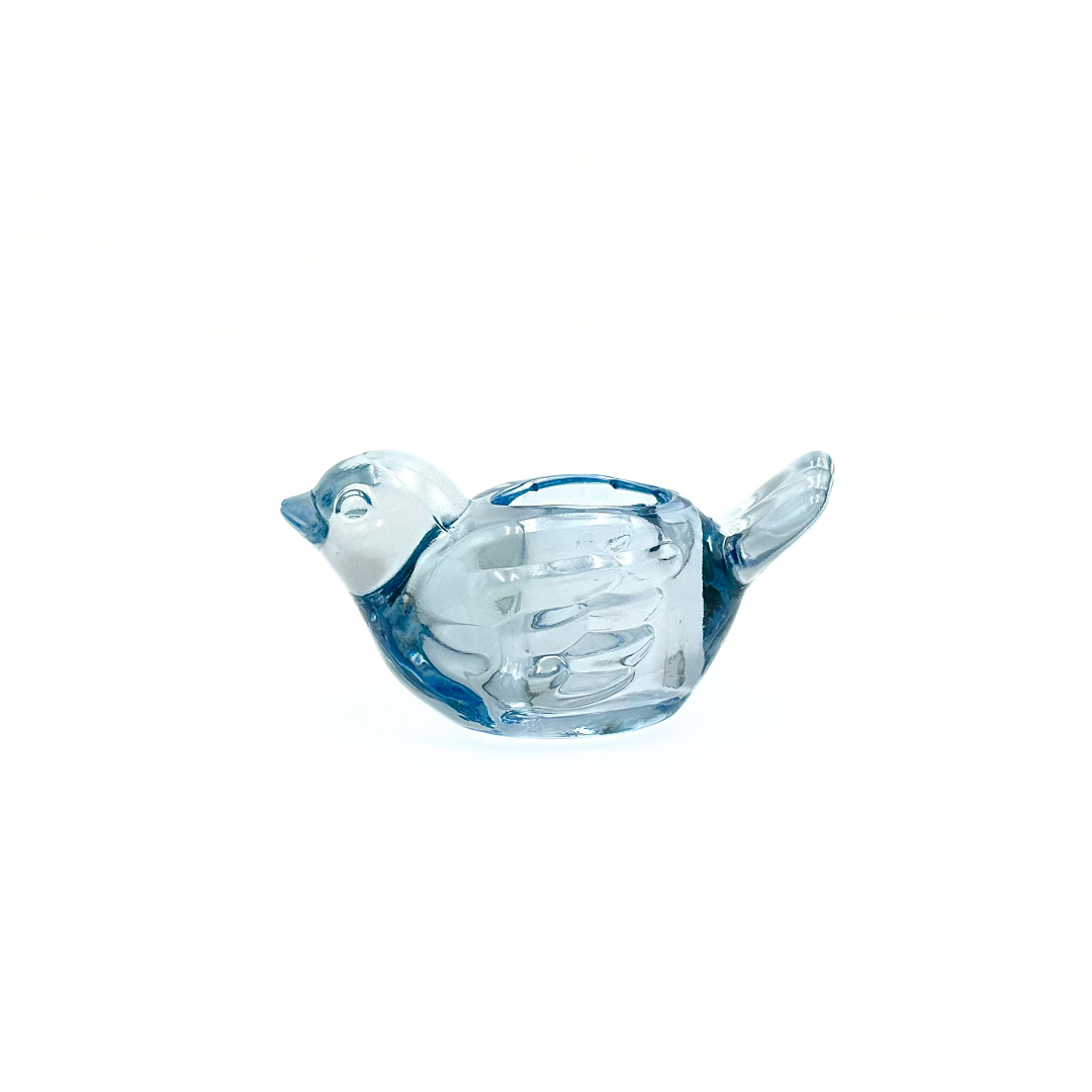 Indiana Glass Candle Lane Critters Blue Bird Votive Candle Holder