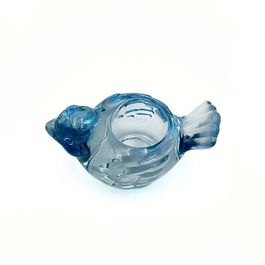 Indiana Glass Candle Lane Critters Blue Bird Votive Candle Holder