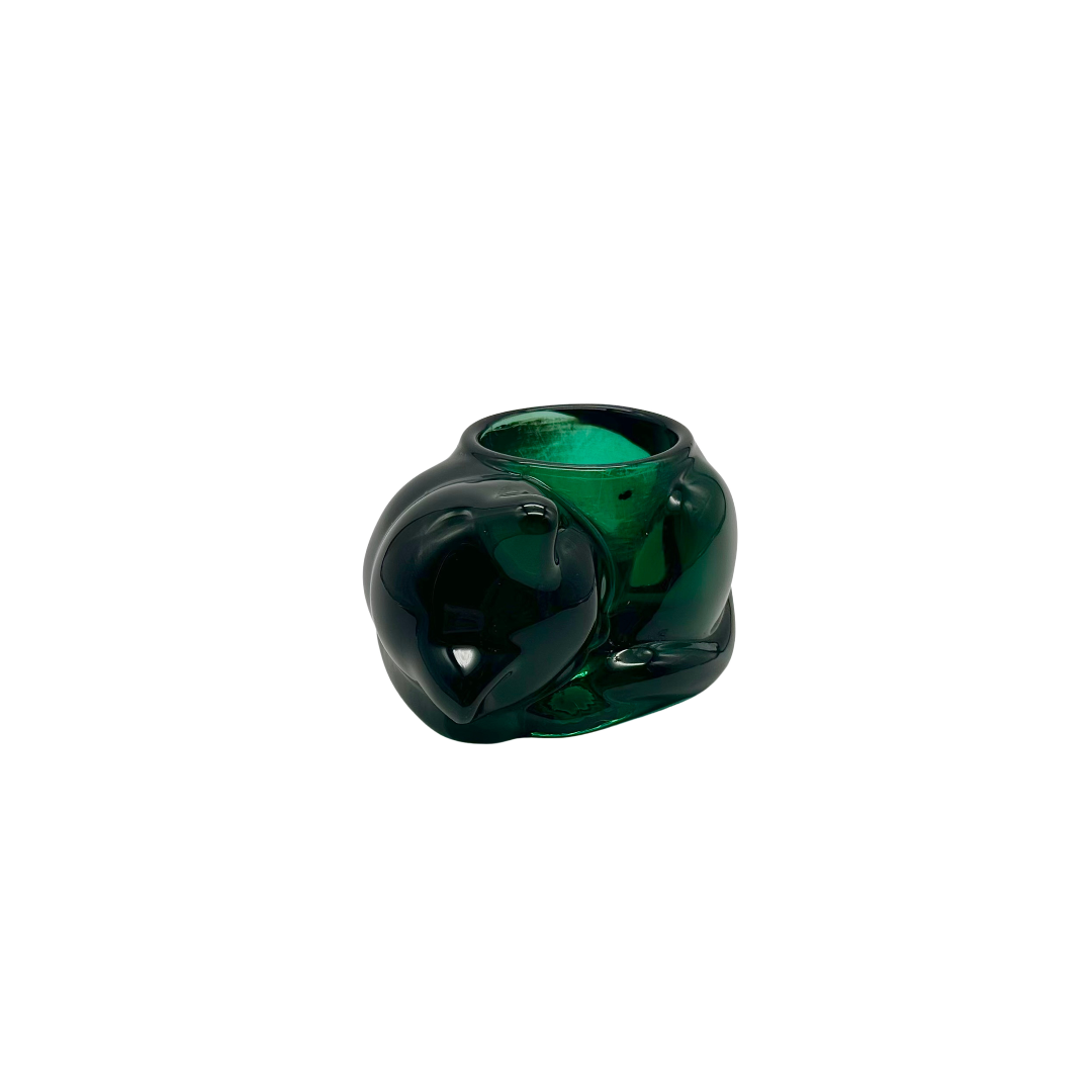 Indiana Glass Candle Lane Critters™ "The Cat" Emerald Glass Votive Candle Holder