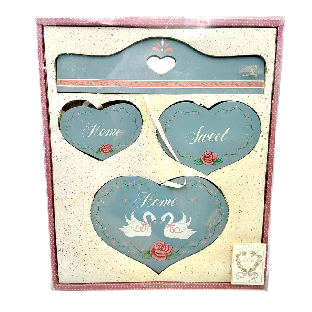 French Country Wooden "Home Sweet Home" Wall Hanging Set