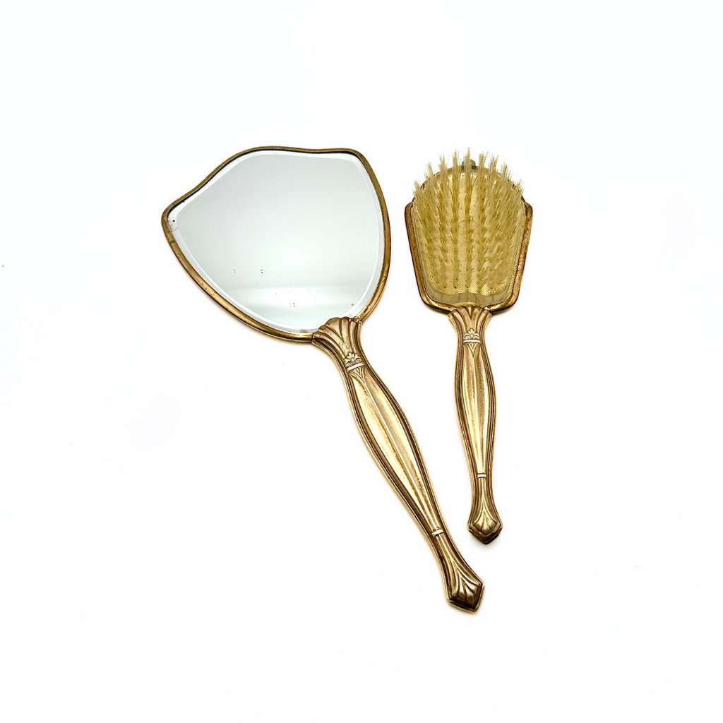Vintage 1950s Gold Tone Vanity Set