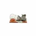 Miniature Ceramic Tabby Cat Spilled Blown Glass Fishbowl Figurine