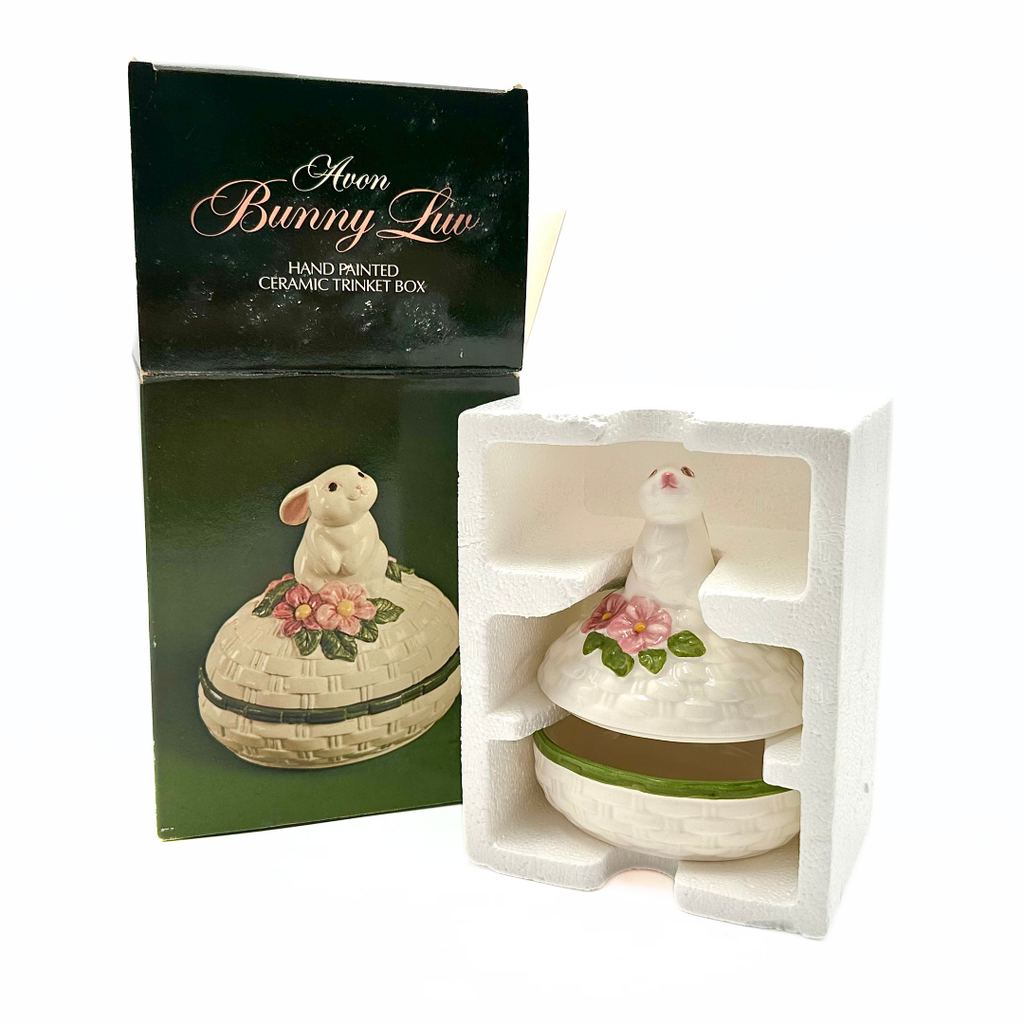 Avon "Bunny Luv" Ceramic Trinket Box