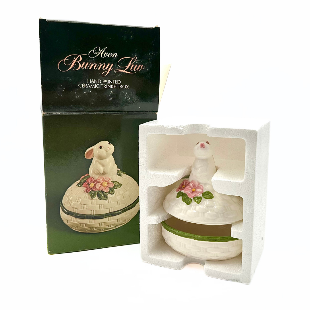 Avon "Bunny Luv" Ceramic Trinket Box