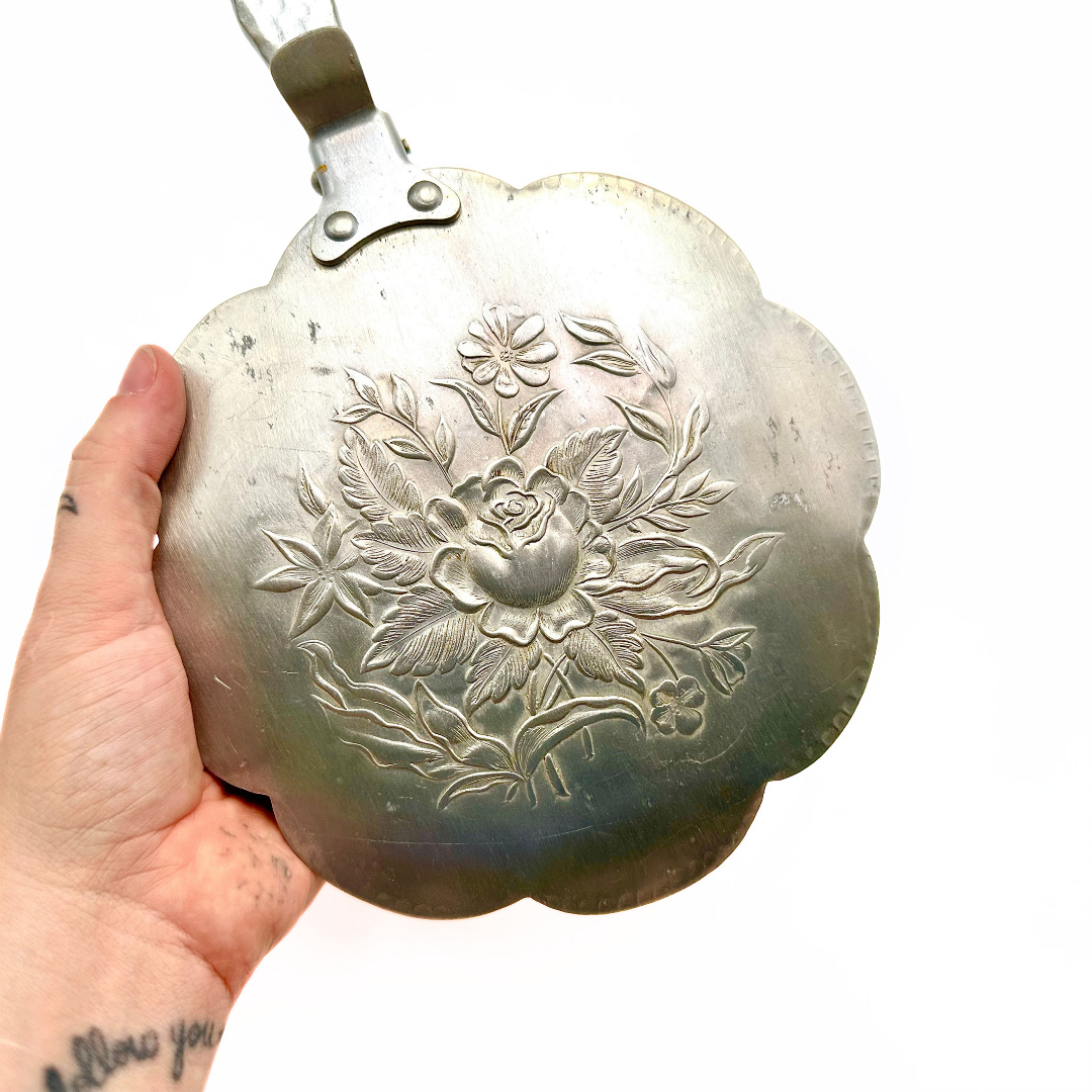 Vintage Hammered Aluminum Silent Butler