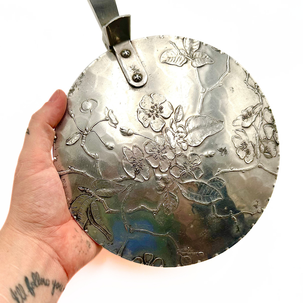 Vintage Hammered Aluminum Silent Butler Crumb