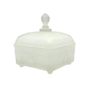 Indiana Glass Tiara Honey Bee Frosted Covered Box