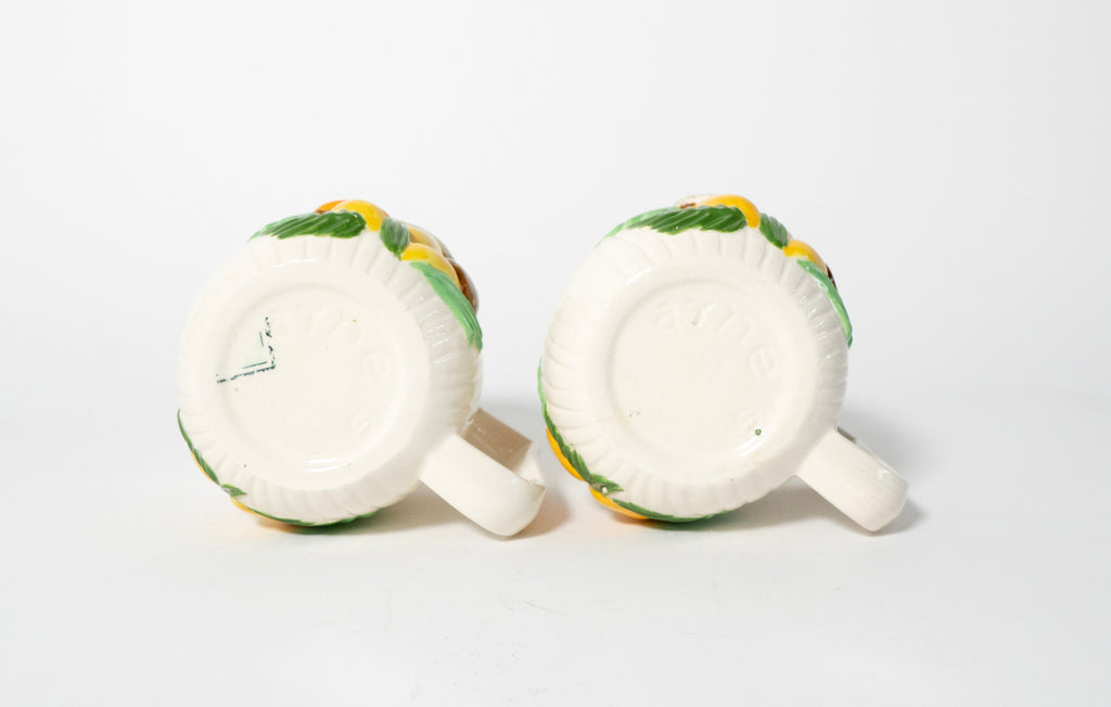 Vintage Arnel Mushroom Mugs Set of 2 Retro 1970s Ceramic Coffee Cups