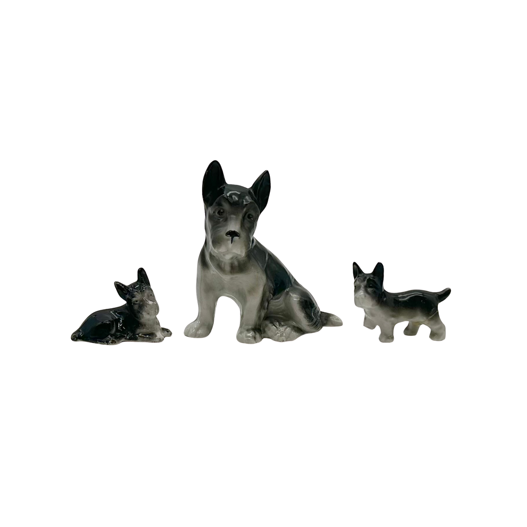 Japan 1950s Ceramic Terrier Dog Figurines