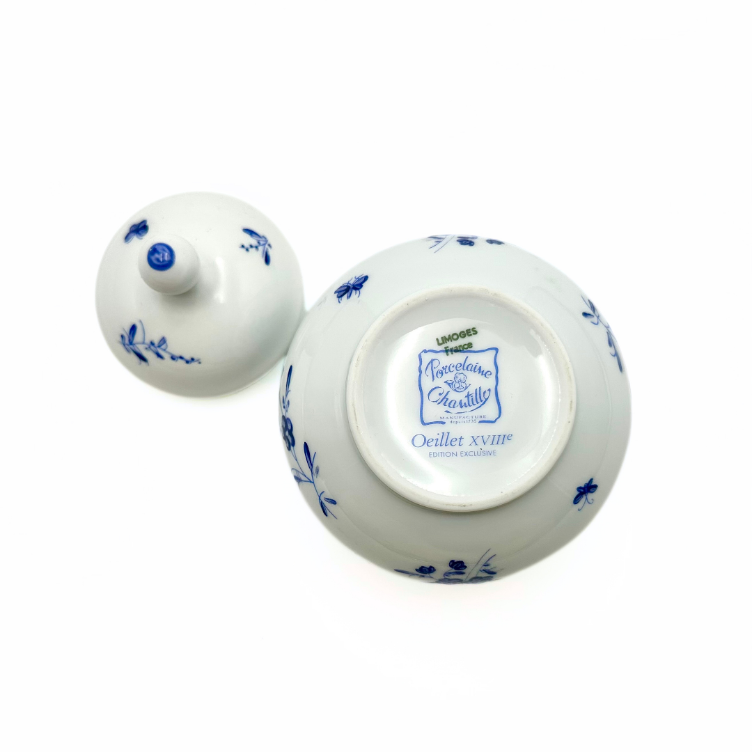 Limoges Chantilly Porcelain Lidded Sugar Bowl