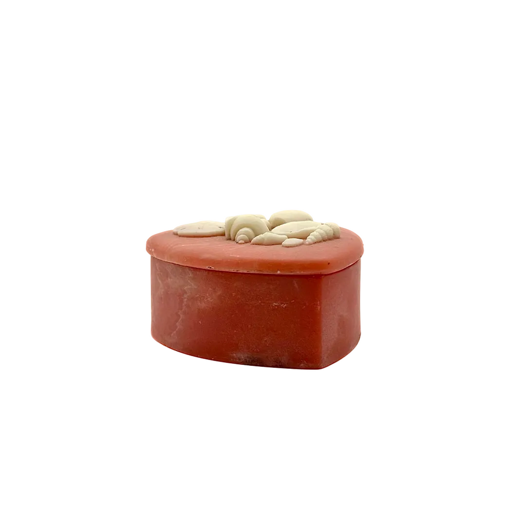 Design Gifts International Pink Seashell Soapstone Heart Trinket Box