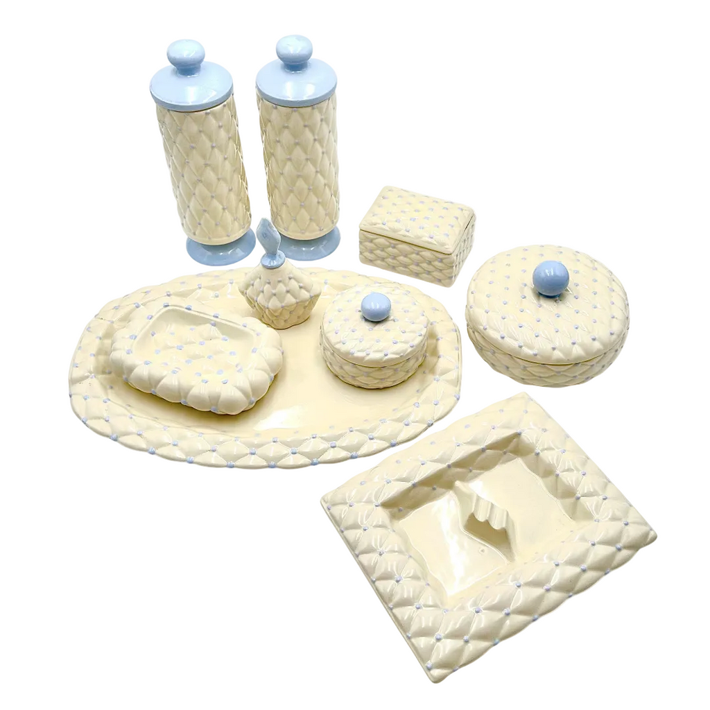 Arnel's Quilted Ceramic Vanity Set