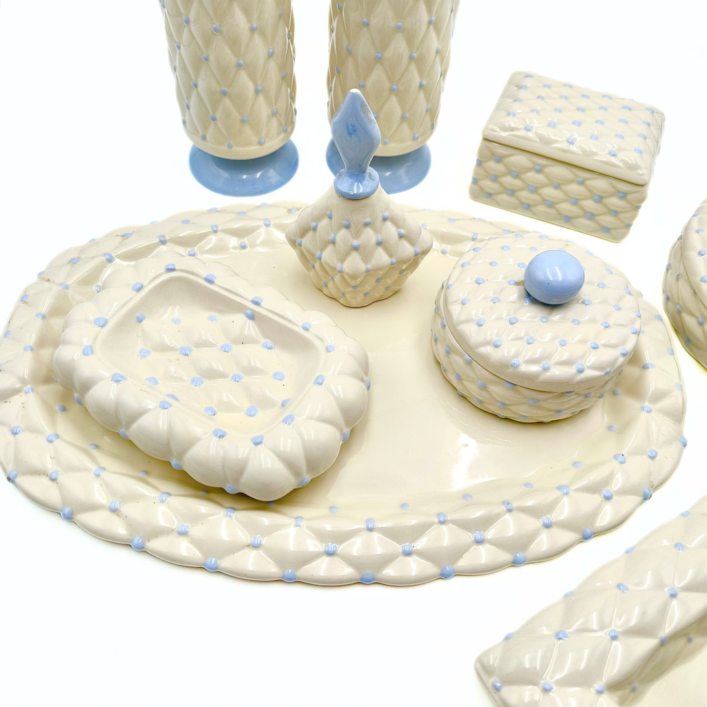 Arnel's Quilted Ceramic Vanity Set