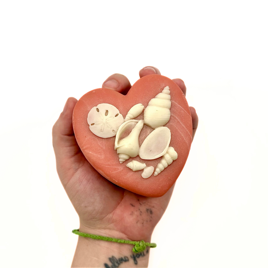 Design Gifts International Pink Seashell Soapstone Heart Trinket Box