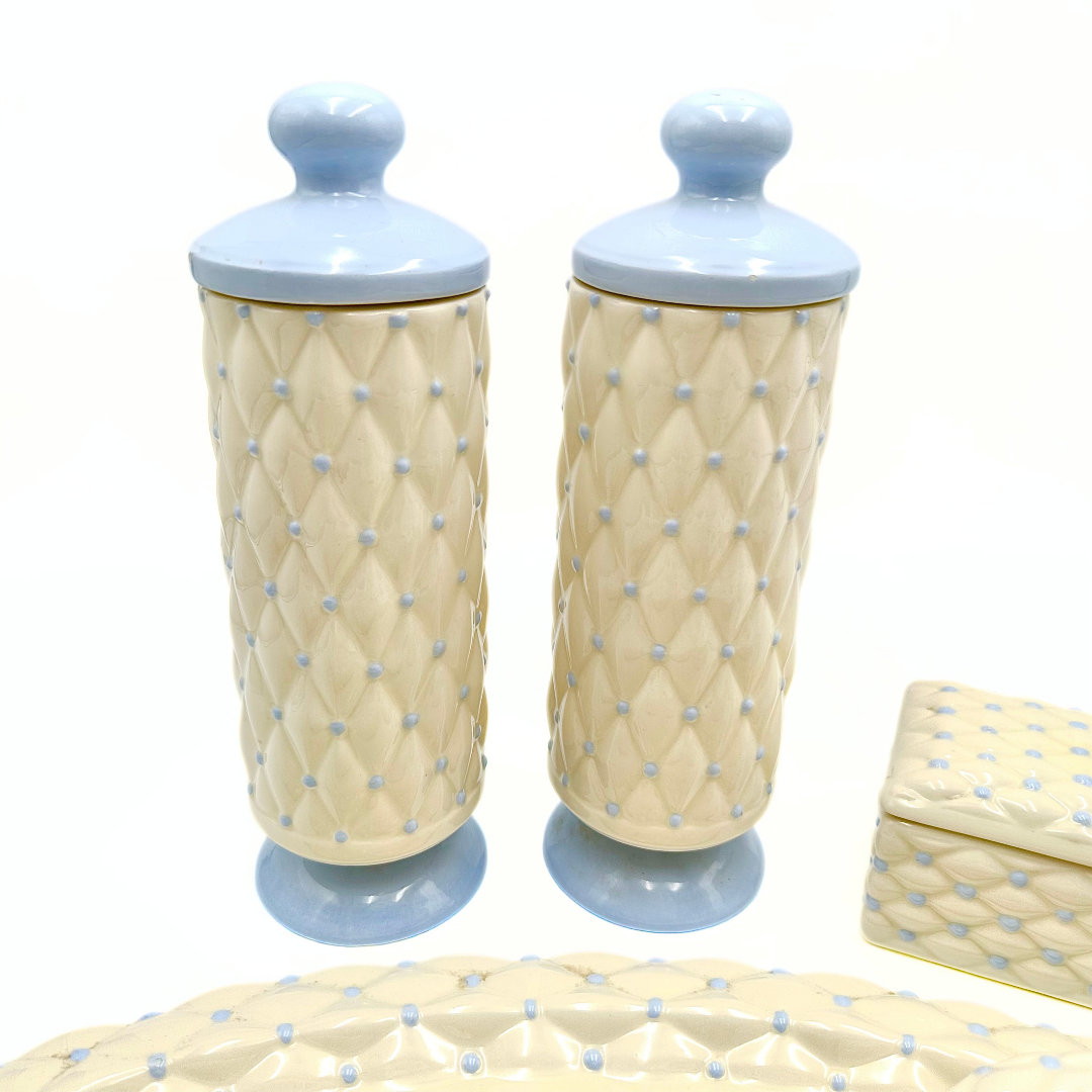 Arnel's Quilted Ceramic Vanity Set