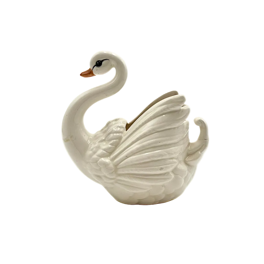 Vintage Ceramic Swan Planter