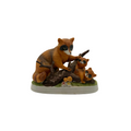 Bisque Porcelain Raccoon Family Figurine