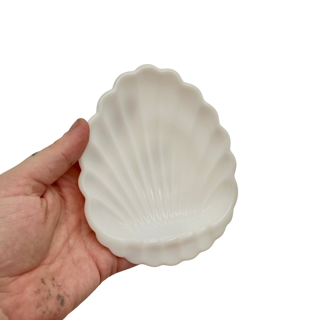 Hazel Atlas Milk Glass Scallop Shell Soap Dish