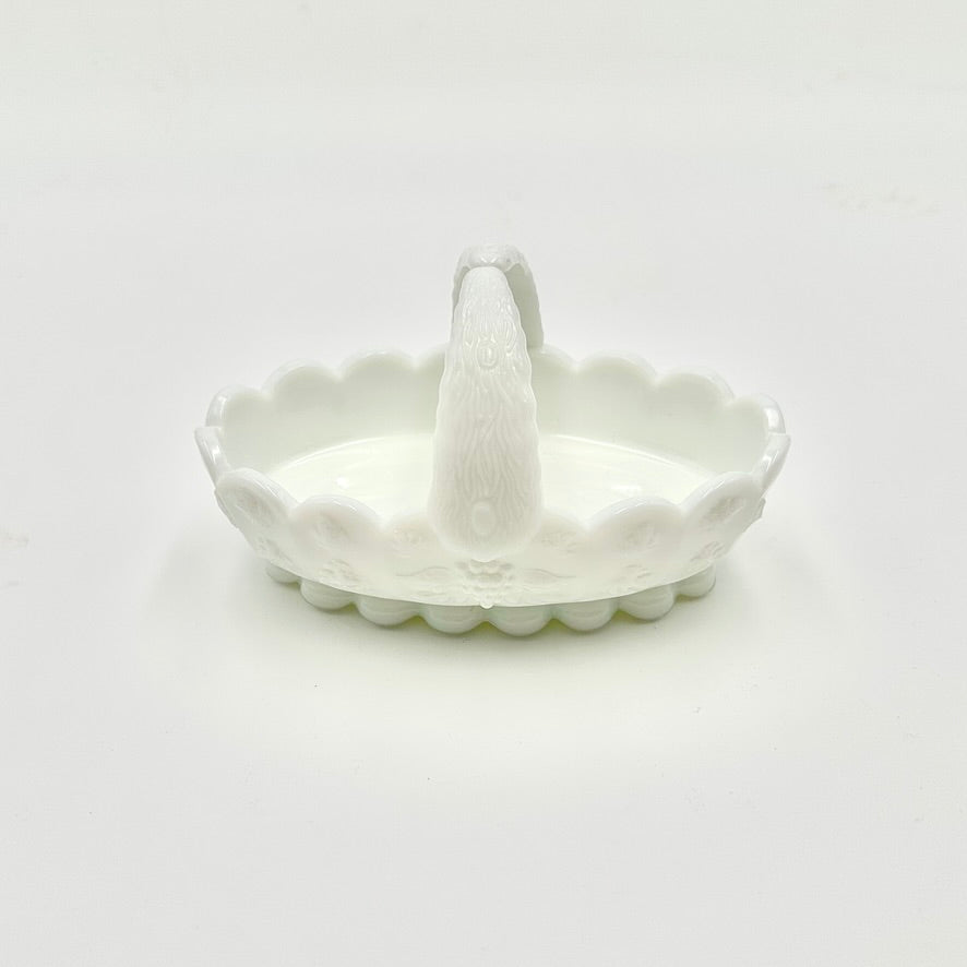 Westmoreland Milk Glass Split Handle Basket