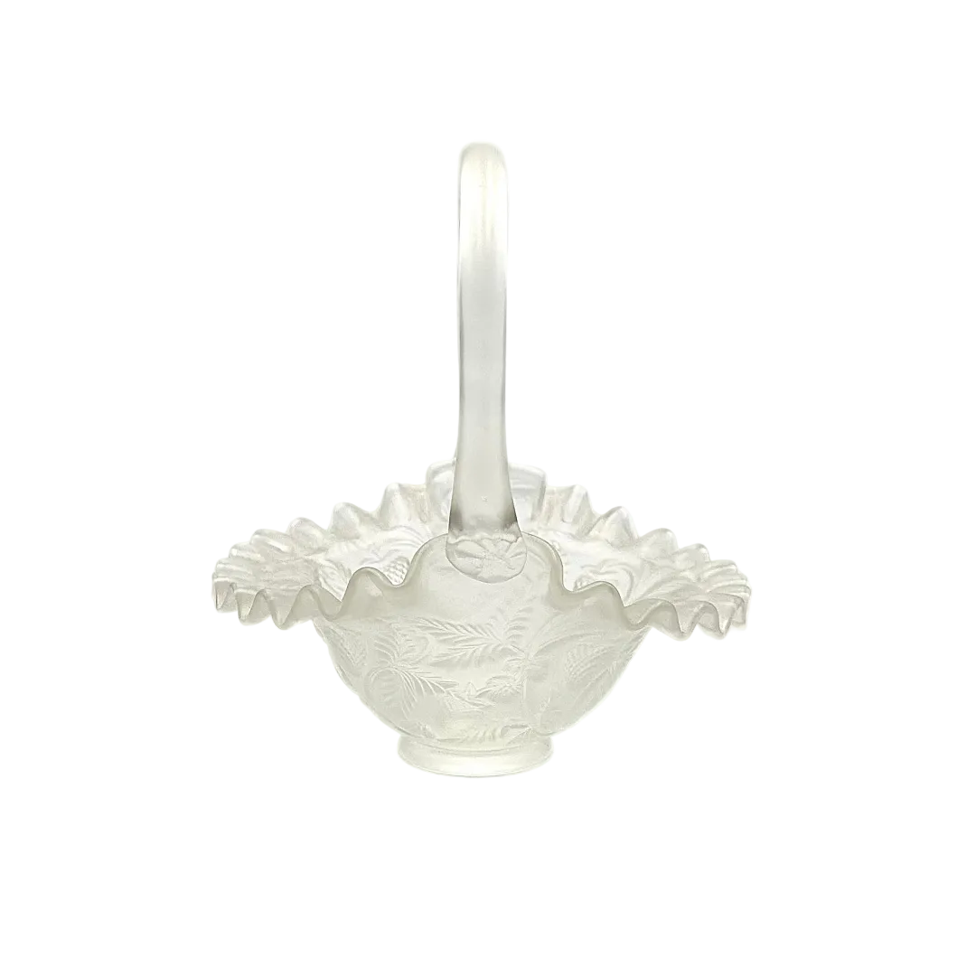 Fenton Satin Glass Strawberry Basket
