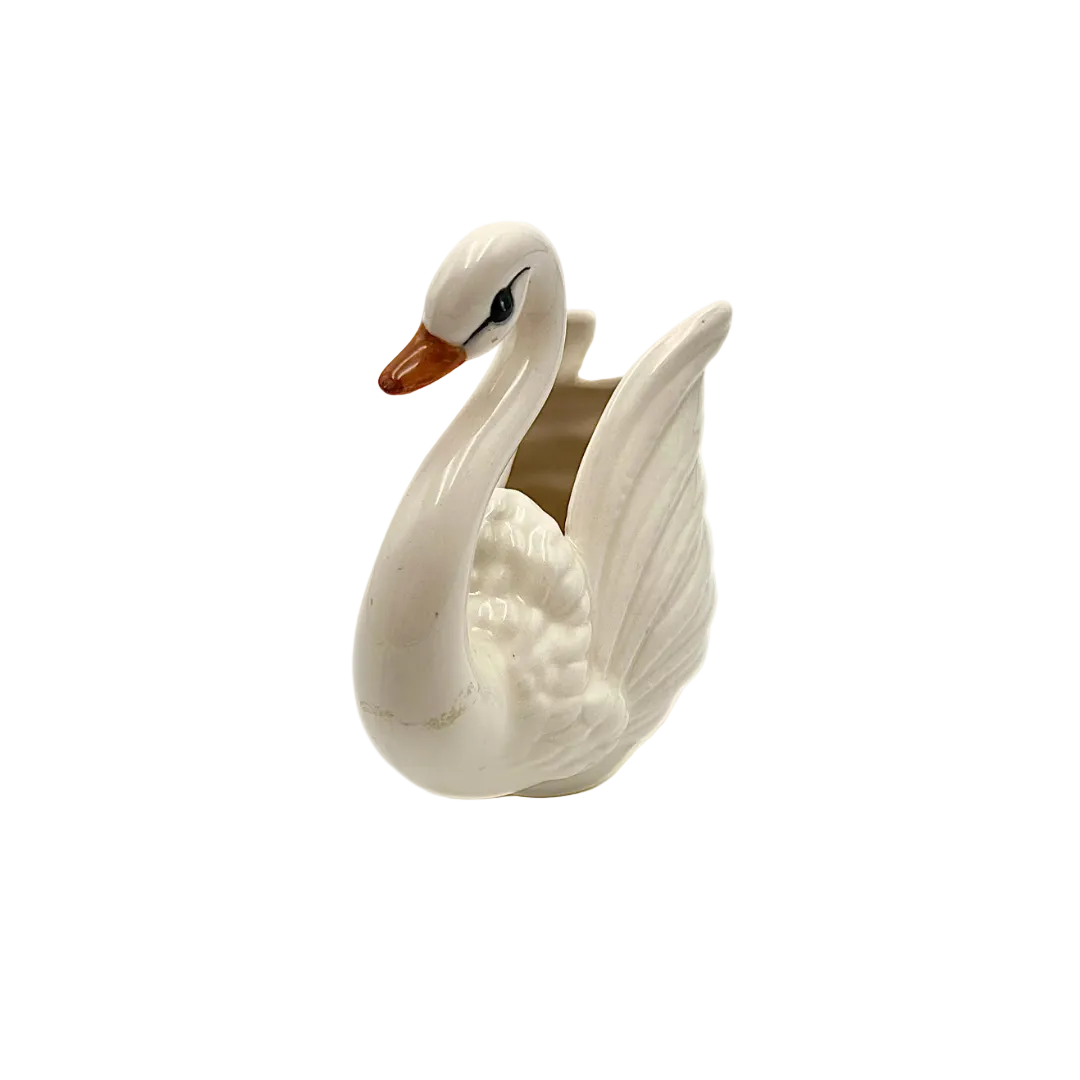Vintage Ceramic Swan Planter
